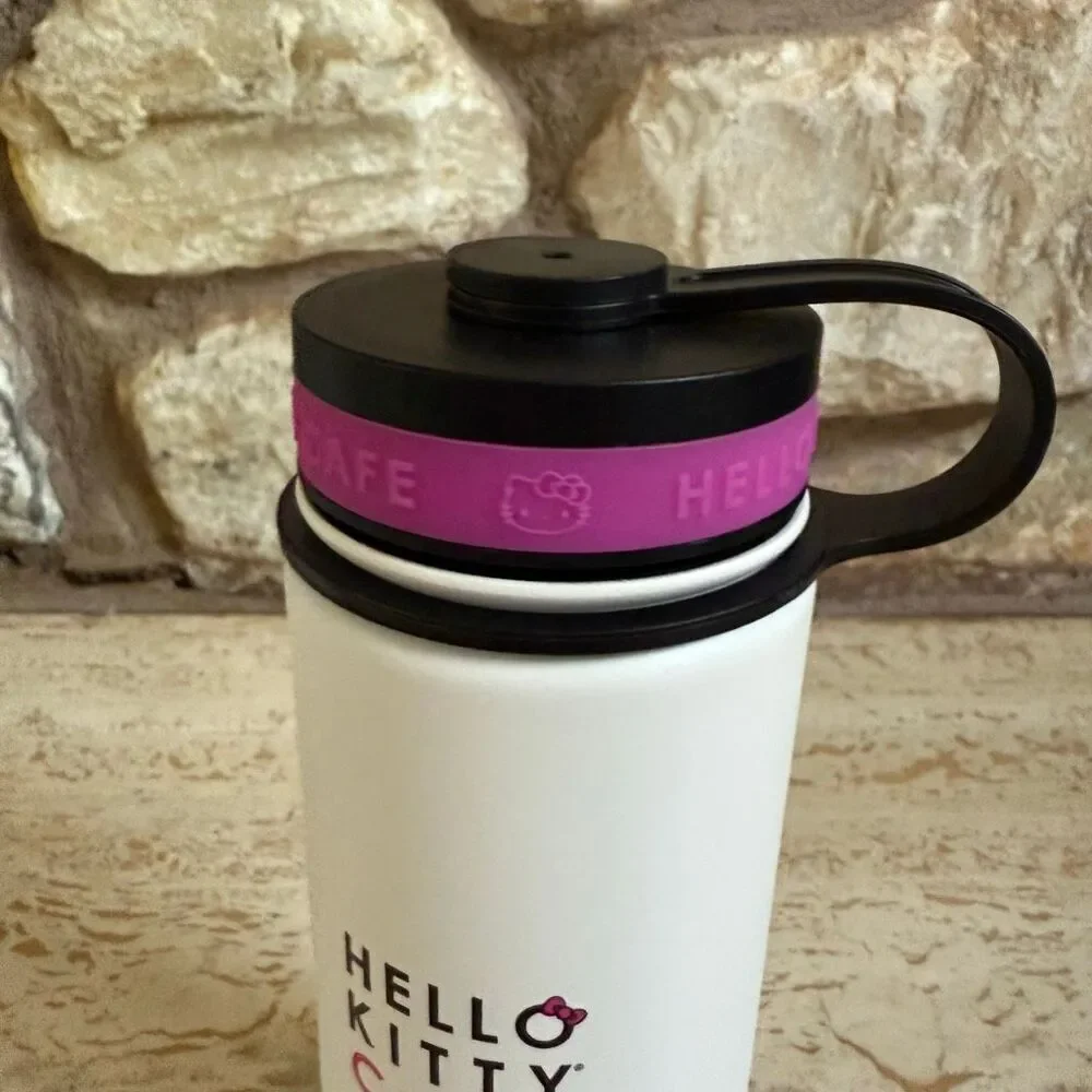 NIB Hello Kitty Cafe truck stainless steel thermal bottle retired print 2017 sm